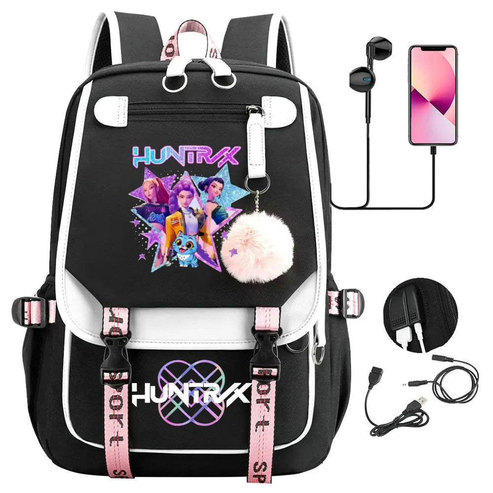 KPop Demon Hunters Inspired Backpack – Large Capacity School & Travel Bag