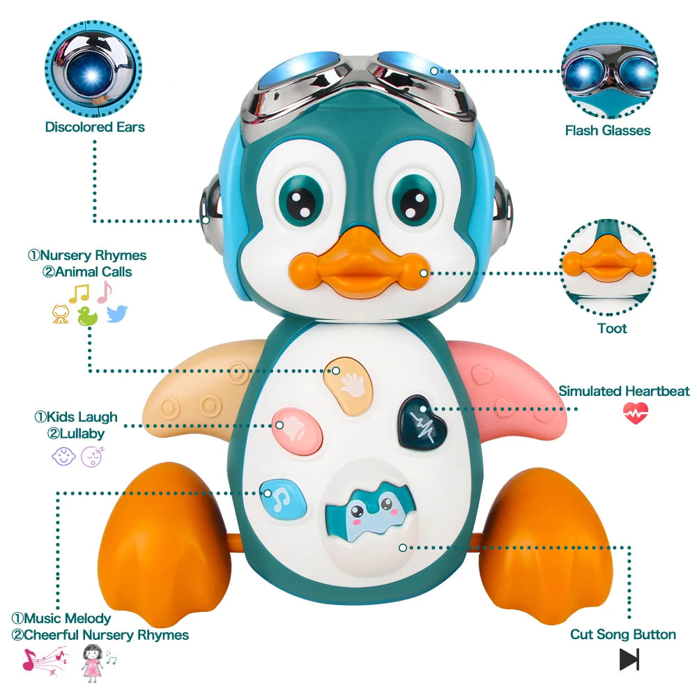 Baby Crawling Penguin Toys Musical Interactive Development Tummy Time Gift beunik