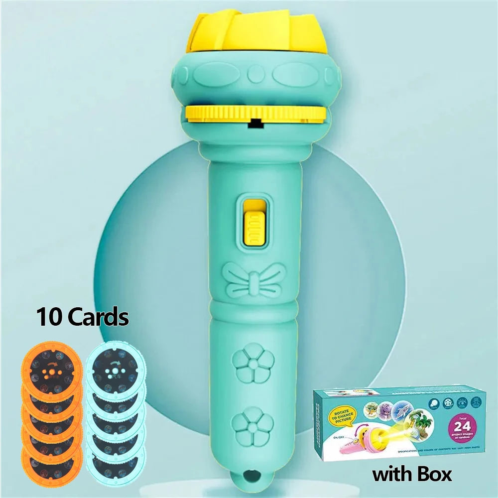 Cartoon Projection Flashlight Creative Children Flashlight Toy Projector (80 Patterns)
