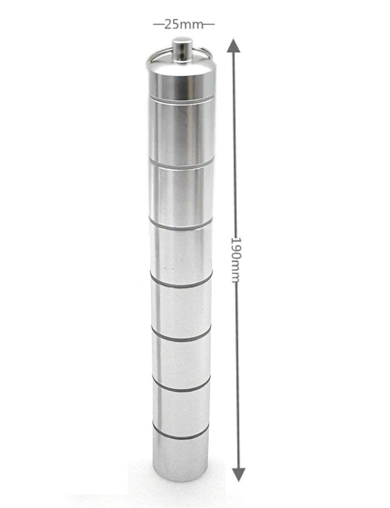 Stackable Aluminium Pill Organizer – 7-Day Travel Case