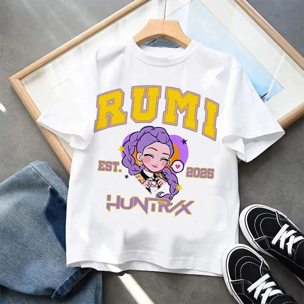 Kpop Demon Hunters Children's Clothing Short Sleeve T-shirt beunik