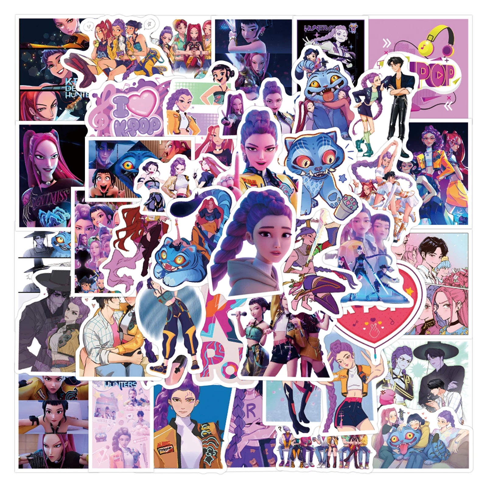 KPop Demon Hunters Stickers Anime (55Pcs) beunik