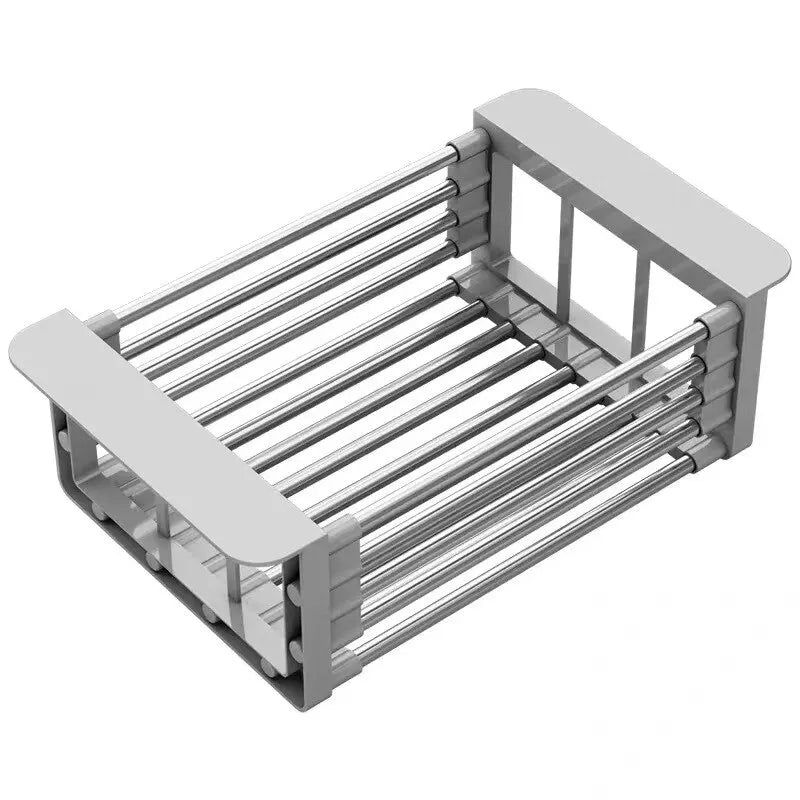 Kitchen Sink Drain Rack Basket Folding Stainless Steel beunik