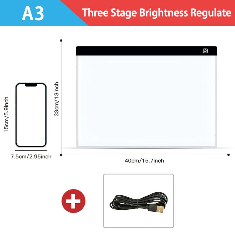 Drawing Copy Pad Board Level Dimmable Led Children's Toy Painting Educational (A3/A4/A5) beunik