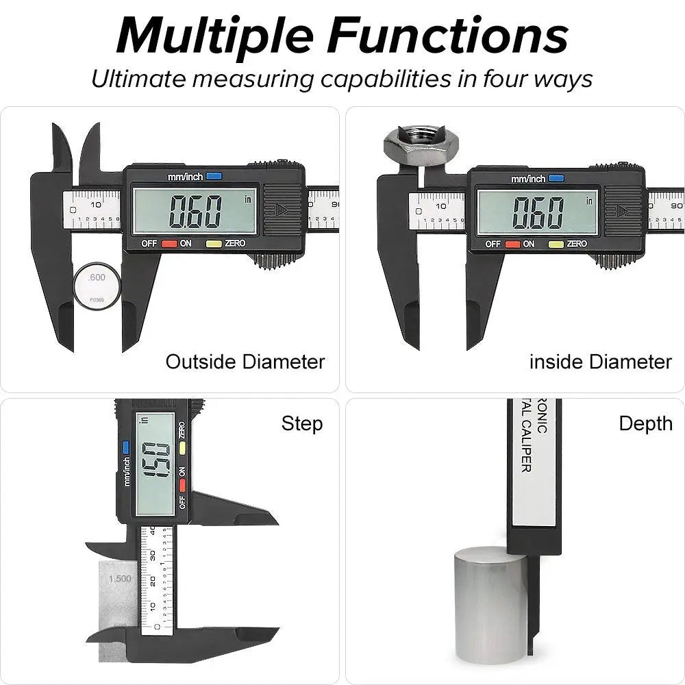 Smart 150mm 100mm Electronic Digital Caliper Carbon Fiber Dial Vernier Caliper Gauge Measuring Tool Digital Ruler beunik