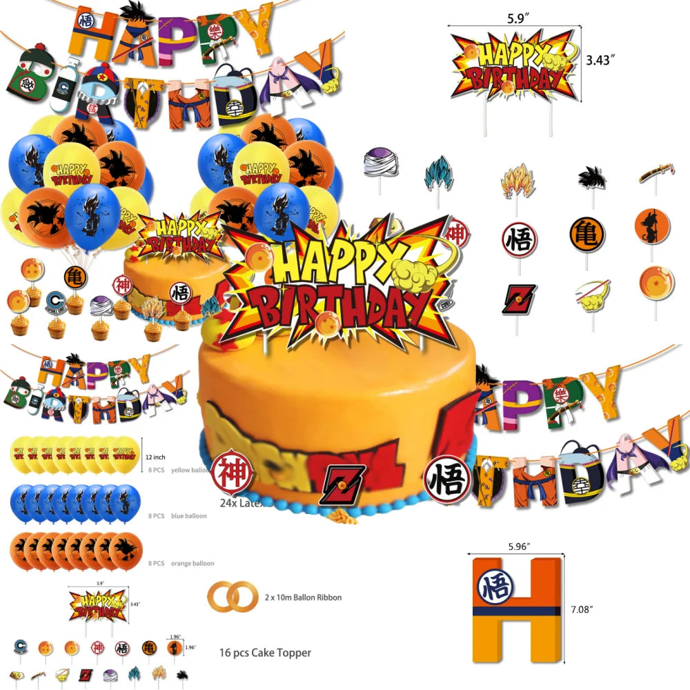 Dragon Ball Z Cake Topper and balloons
