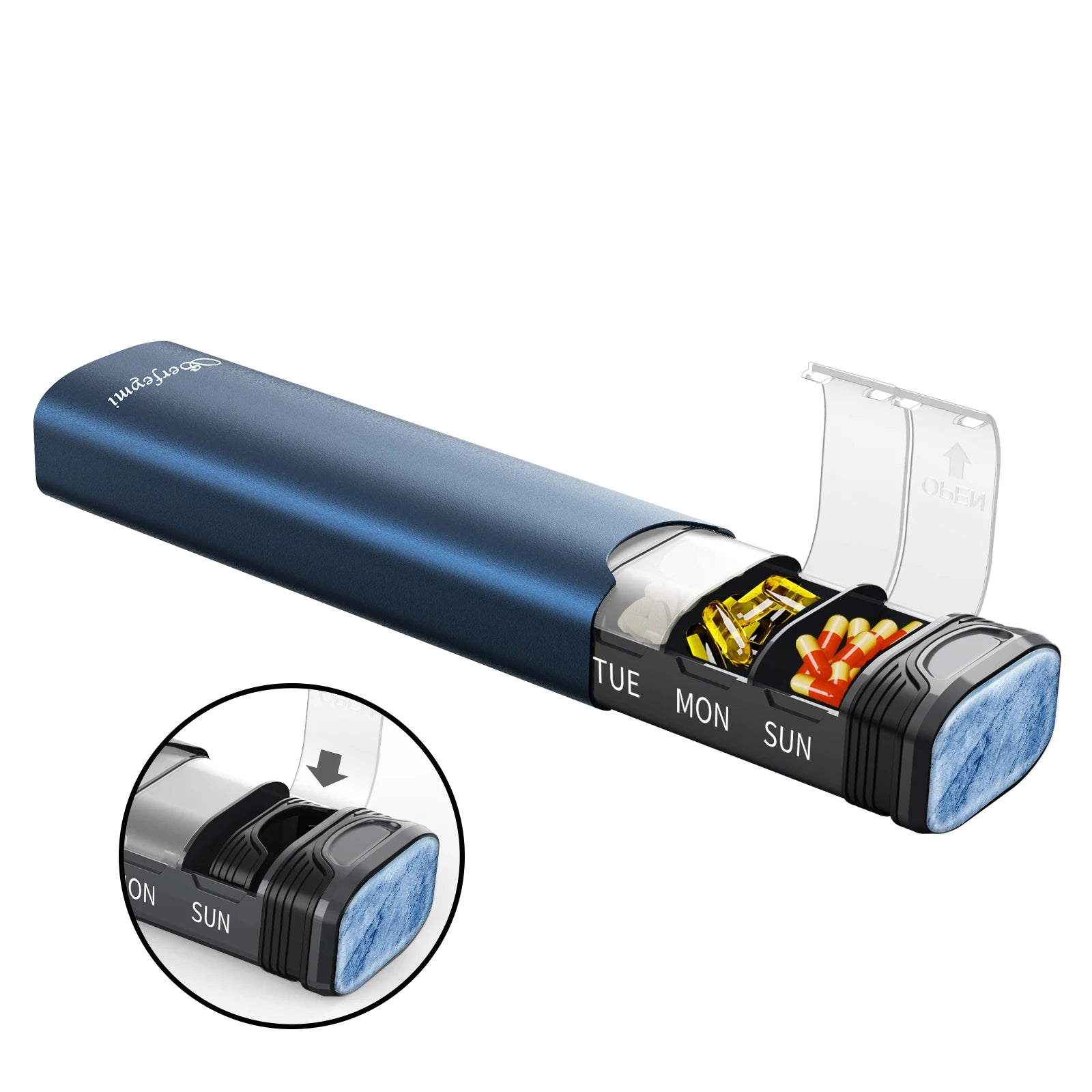 Aluminium Slide Pill Case – Compact Travel Organizer