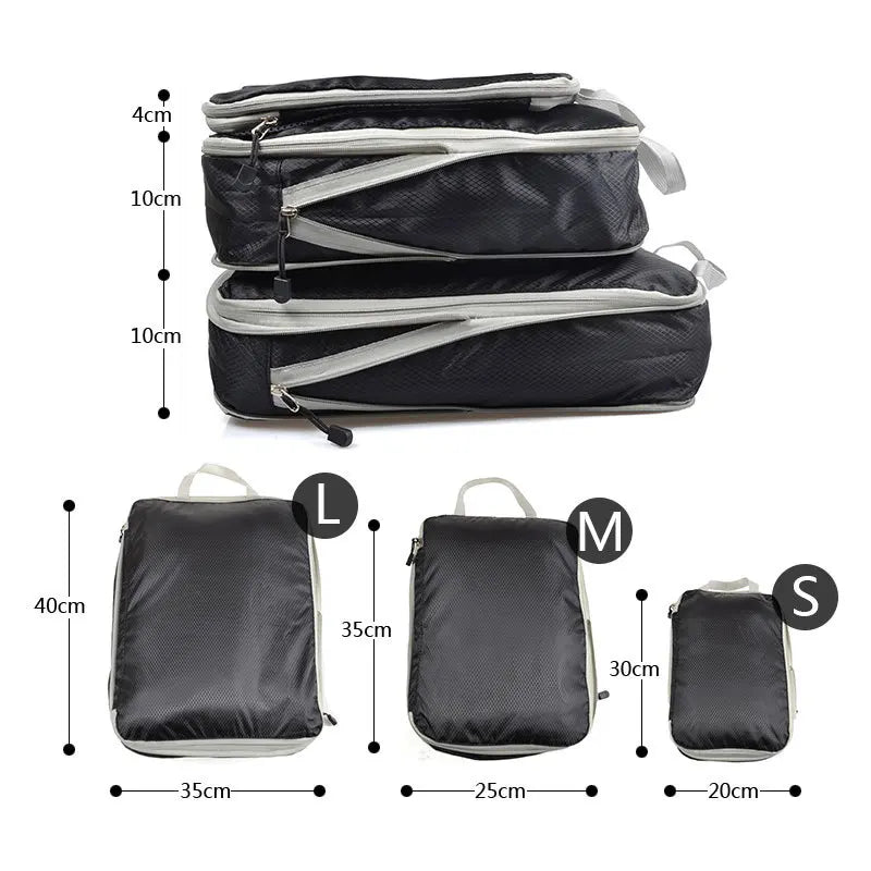 Compressible Packing Travel Storage Bag Cubes Waterproof (Set of 3) beunik