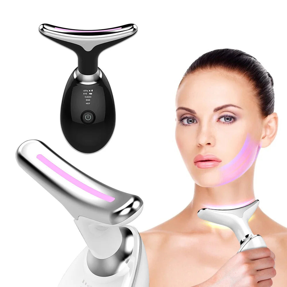 EMS Facial Massager LED Light Therapy Skin Rejuvenation Tightening Anti Wrinkle USB beunik