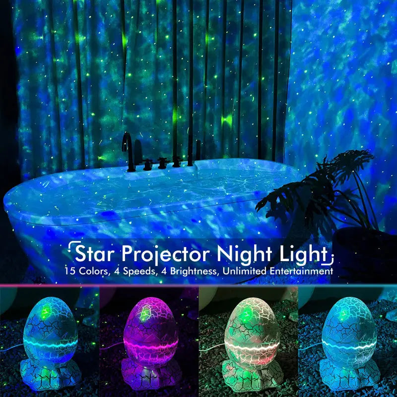 Dino-Galaxy Dreamscape: Bluetooth Speaker Night Light with Nebula Projection – Perfect Kids' Room Decor & Gift beunik