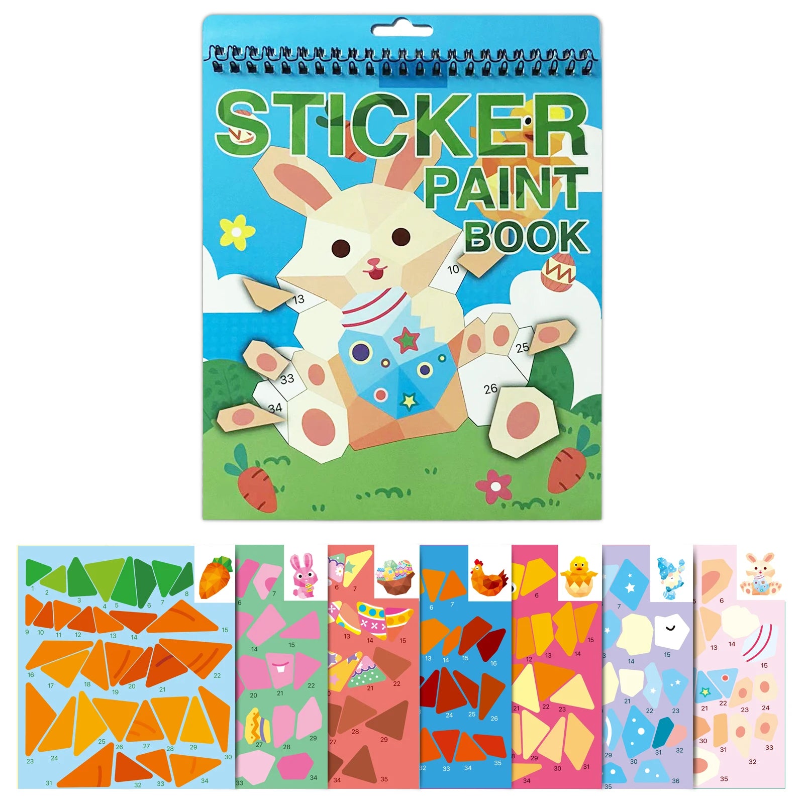 Sticker Book Crafts for Kids Ages 4-8, Sticker by Number for brain games beunik