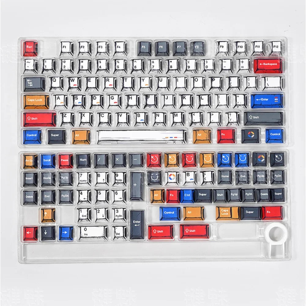 Manga Anime PBT Keycap Set – 136 Keys, Cherry Profile for Mechanical Gaming Keyboards
