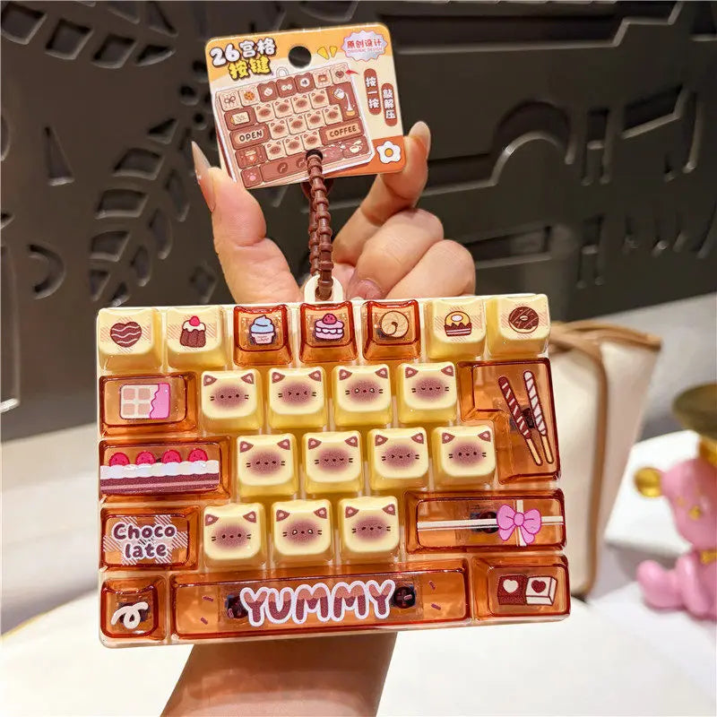 Mini Keyboard Fidget Keychain