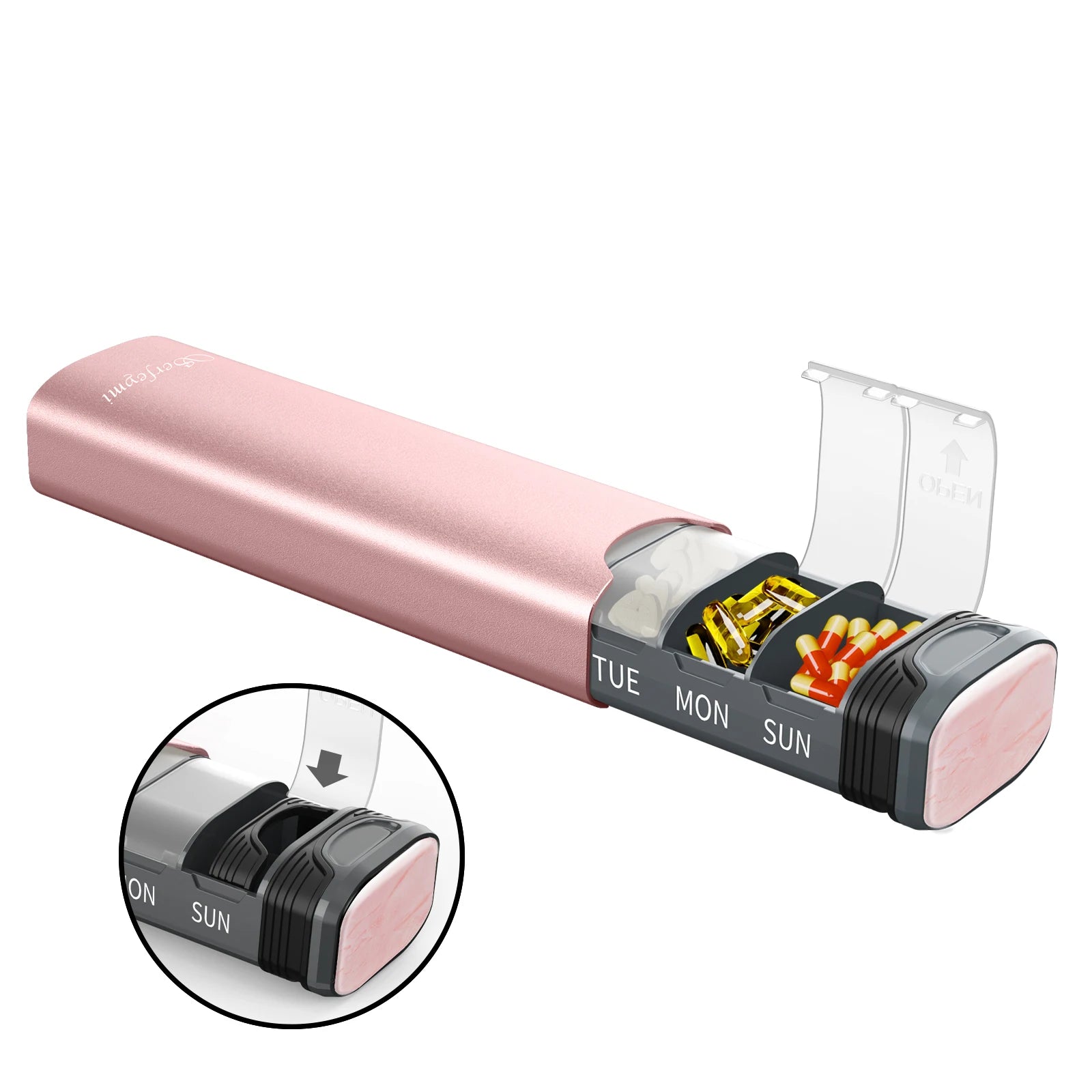 Aluminium Slide Pill Case – Compact Travel Organizer