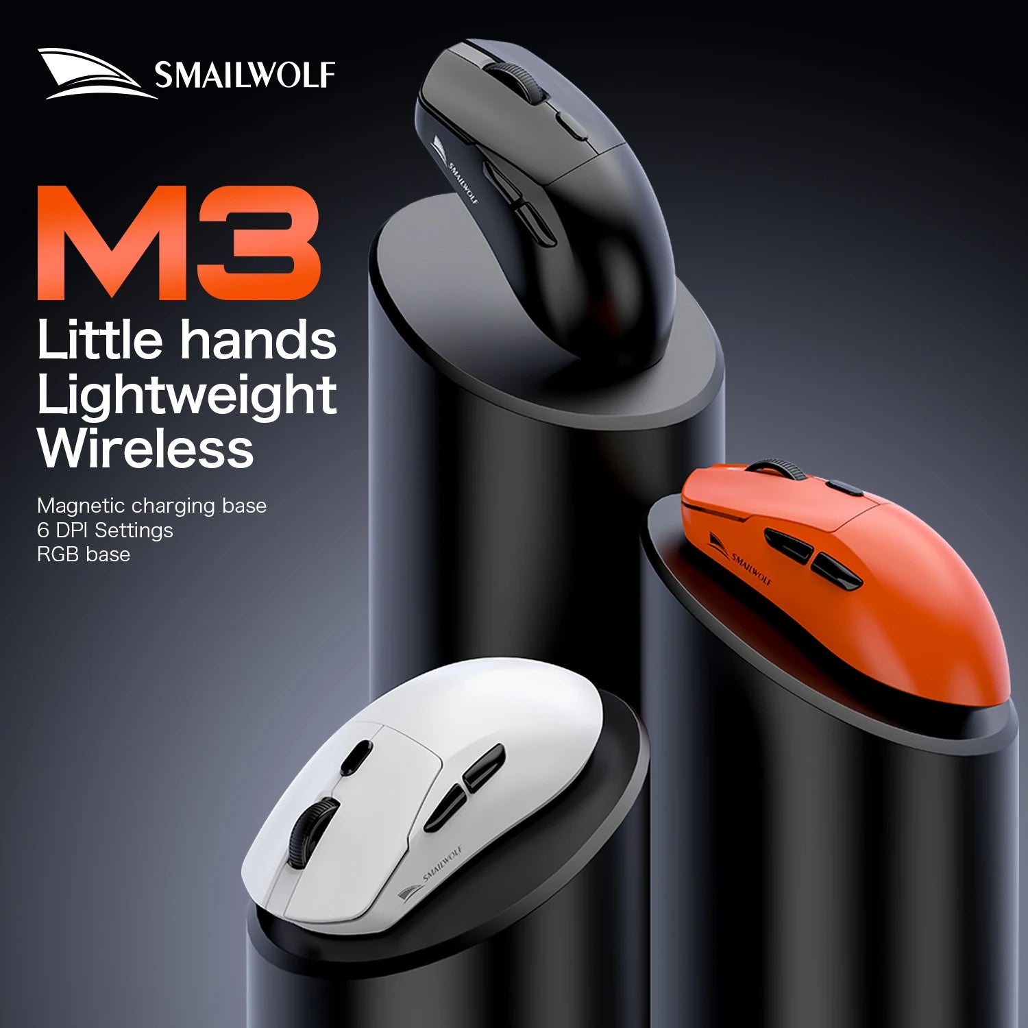 SMAILWOLF M3 PRO Wireless Bluetooth three-mode mouse E-sports gaming PAW3311 beunik