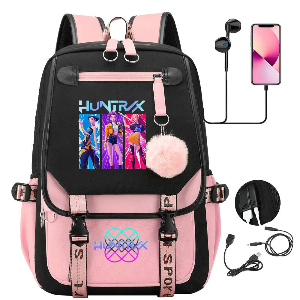 KPop Demon Hunters Inspired Backpack – Large Capacity School & Travel Bag