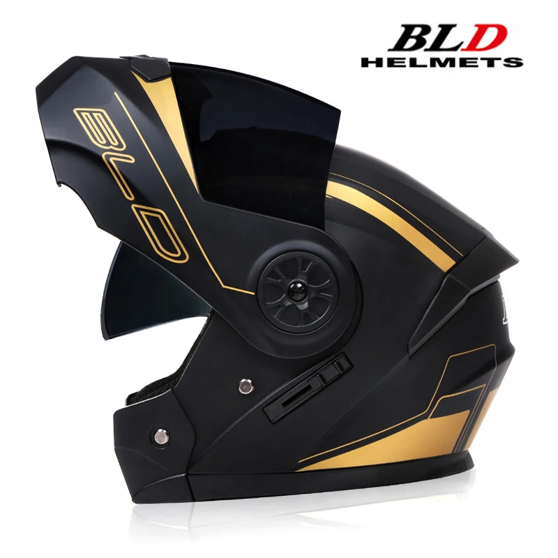 BLD Motorcycle Full Face Helmet Dual Lens Helmets Motocross Racing beunik