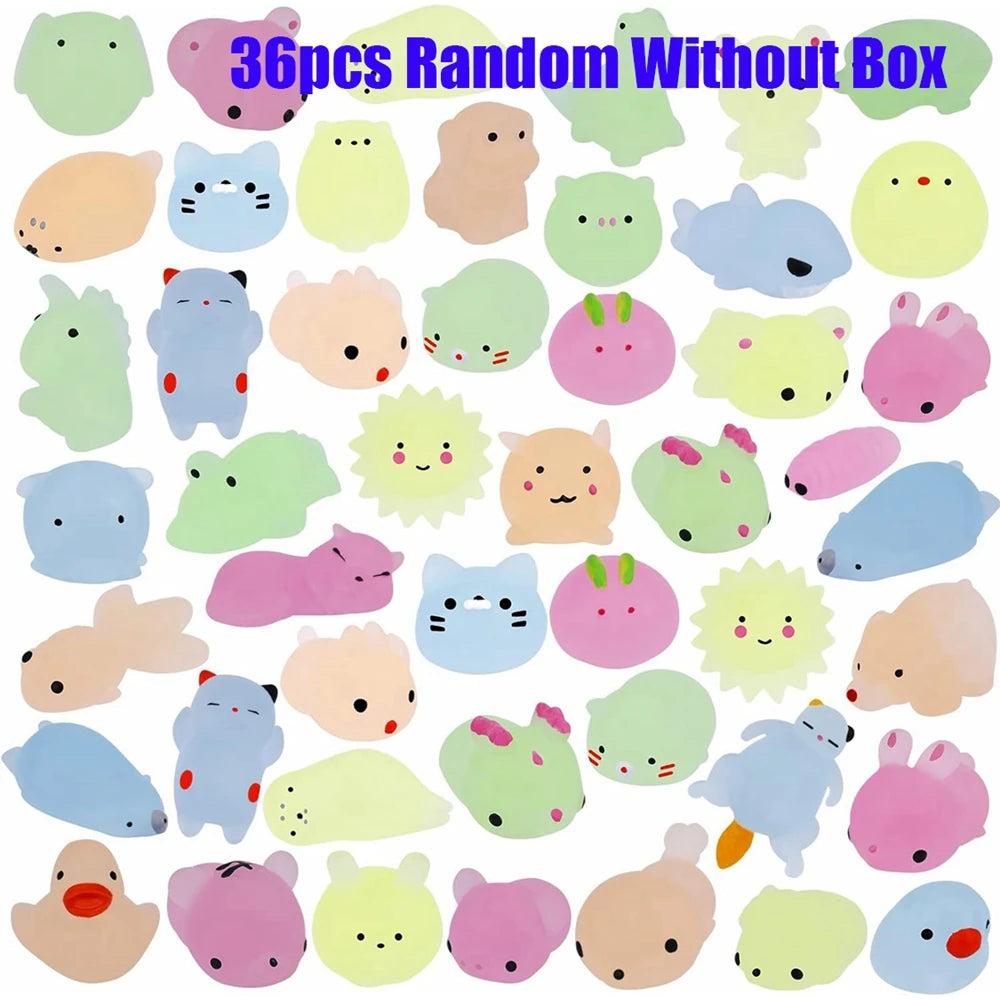 Kids Kawaii Animals Squishies Mochi Squishy Toys Glow in The Dark (12/36PCS) beunik