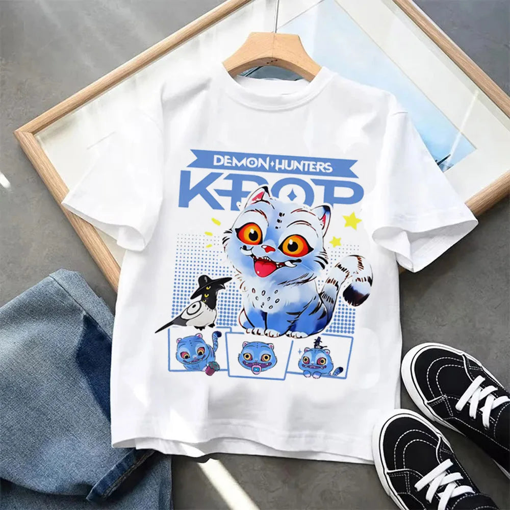 Kpop Demon Hunters Children's Clothing Short Sleeve T-shirt beunik