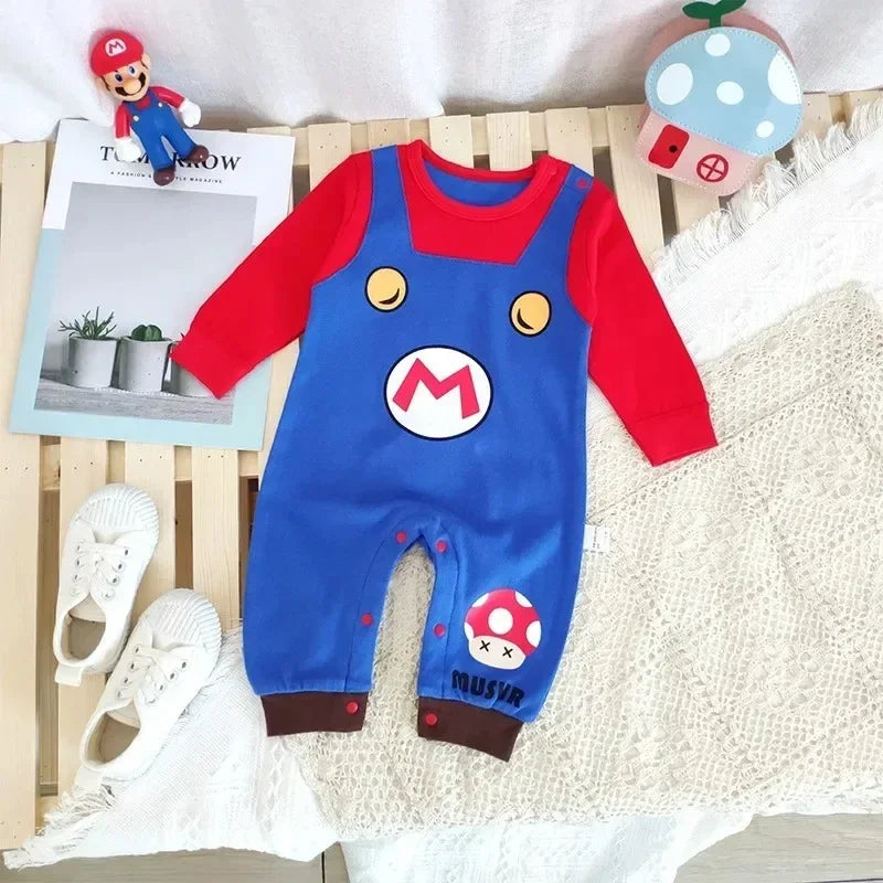 Mini Mario - Baby Romper – Cute Autumn/Winter Cosplay Jumpsuit for Newborns & Toddlers