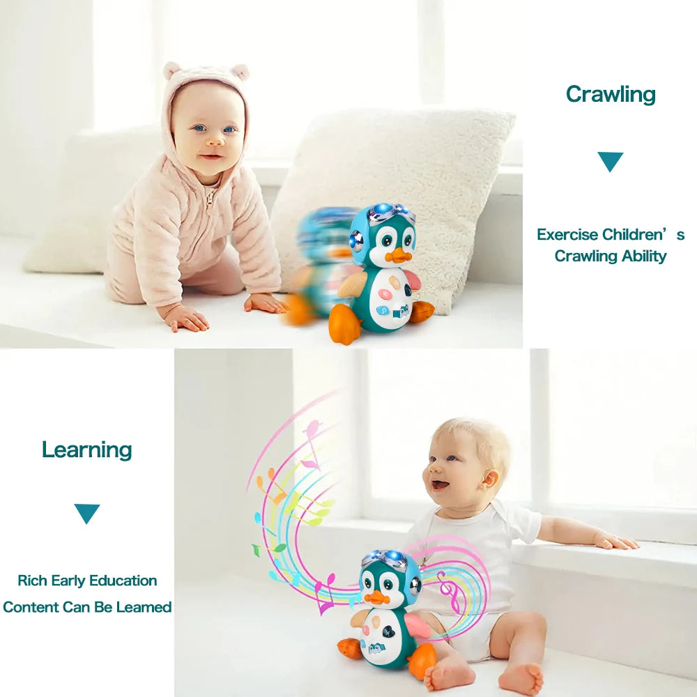 Baby Crawling Penguin Toys Musical Interactive Development Tummy Time Gift beunik