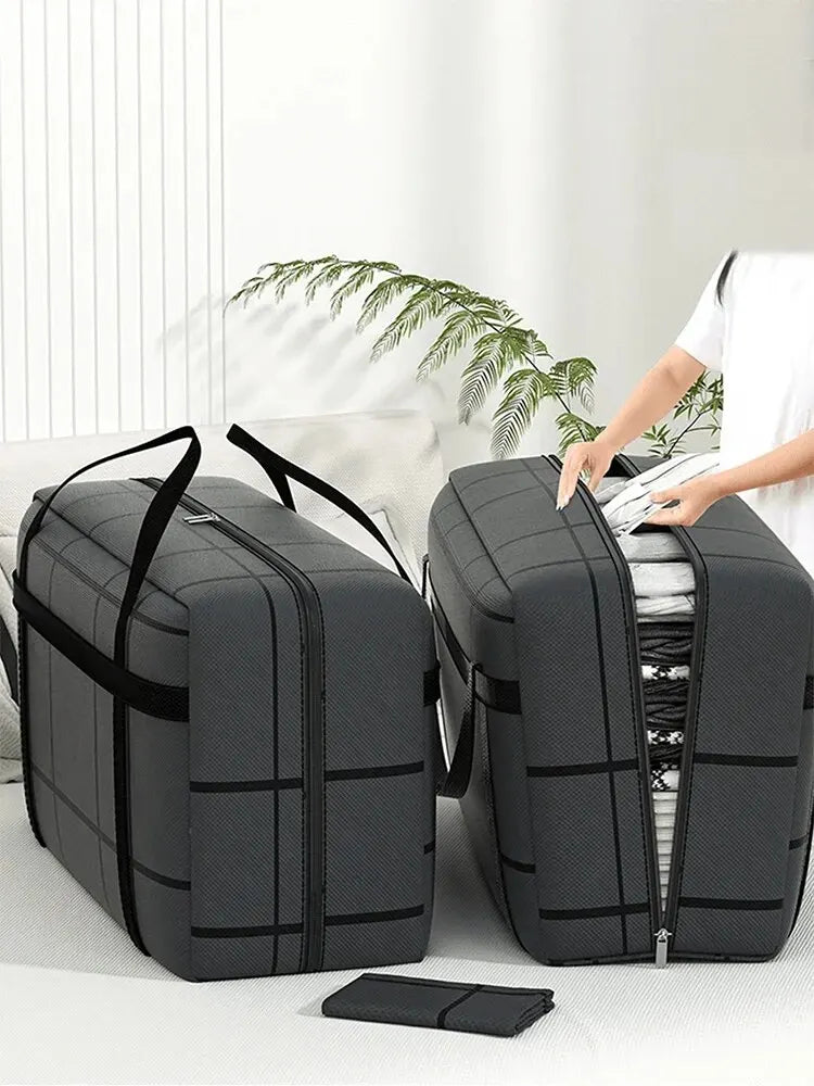 Large Capacity and Super Load-bearing Black Composite Material Storage Bag, Dustproof and Moisture-proof with Zipper beunik