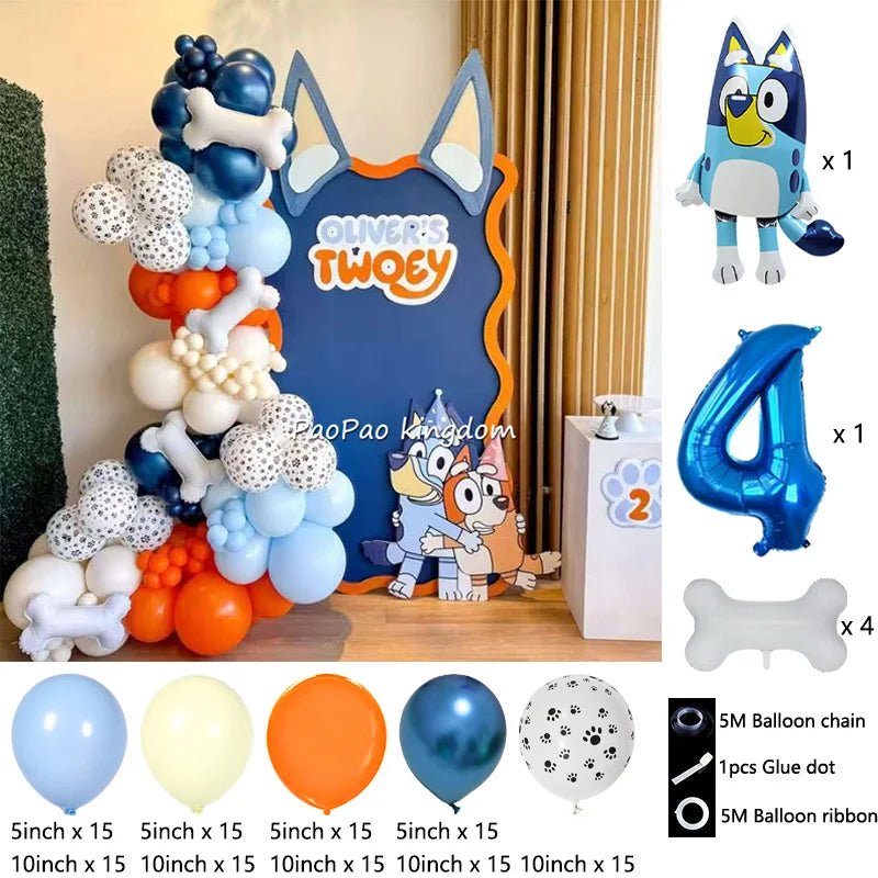 Bluey Bingo Foil Balloons Arch Garland Kit Latex Balloons