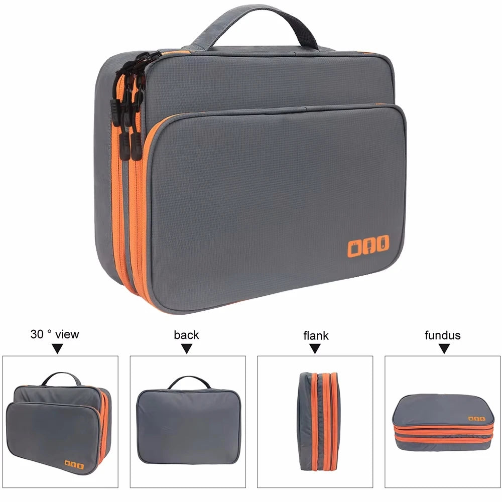 Portable Travel Cable Organizer Case for iPad cable Charger beunik