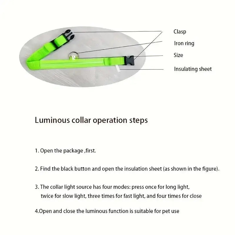 Glow In The Dark Dog Leash Dogs Luminous Fluorescent Pet Dog Collar beunik