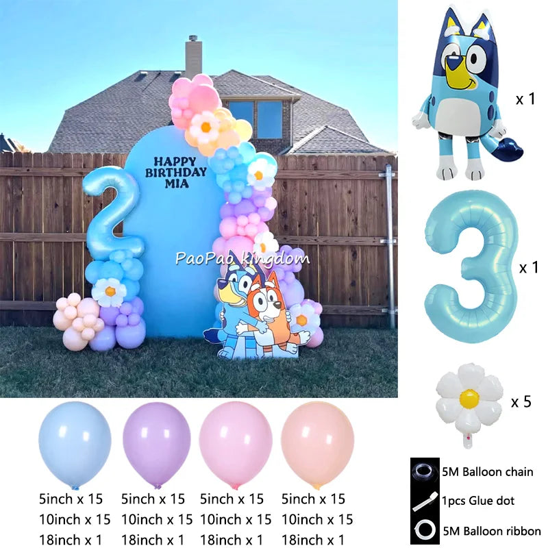 Bluey Bingo Foil Balloons Arch Garland Kit Latex Balloons