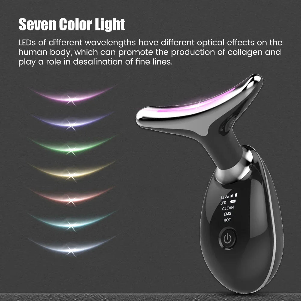 EMS Facial Massager LED Light Therapy Skin Rejuvenation Tightening Anti Wrinkle USB beunik