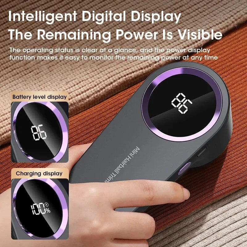 LED Digital Lint Remover for Clothing USB Rechargeable beunik