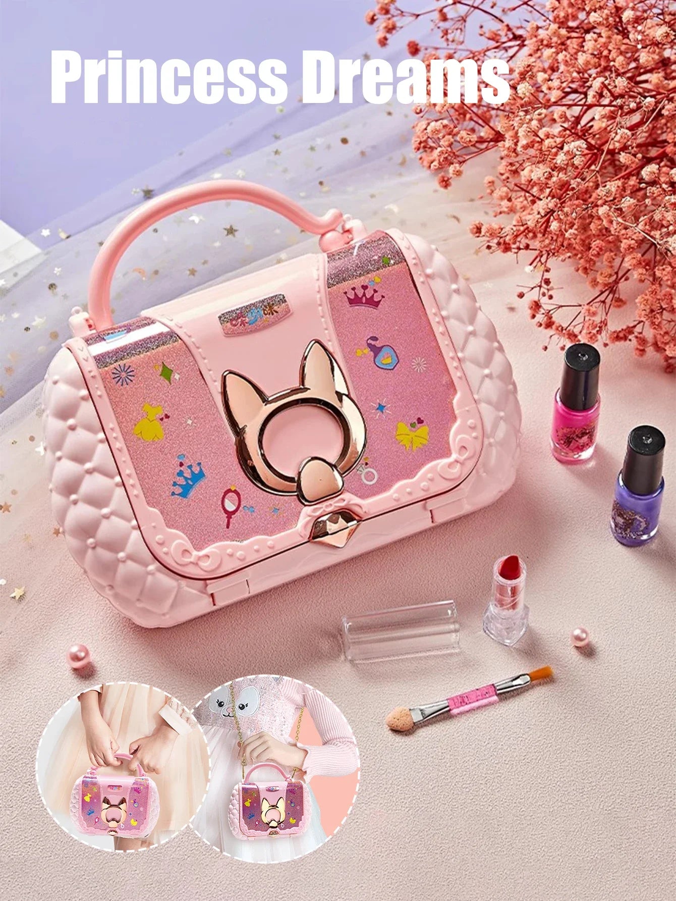 Kids Beauty Toys Makeup Kit Little Bag Washable beunik