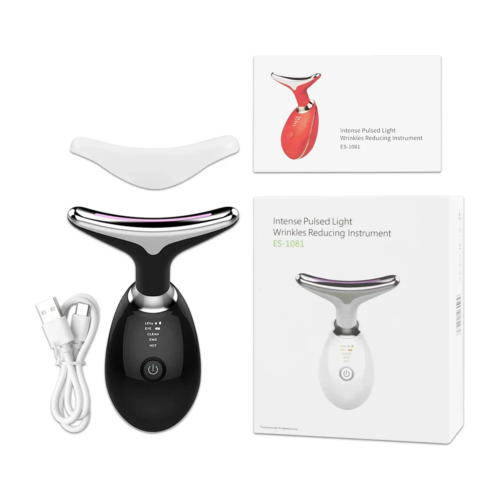 EMS Facial Massager LED Light Therapy Skin Rejuvenation Tightening Anti Wrinkle USB beunik