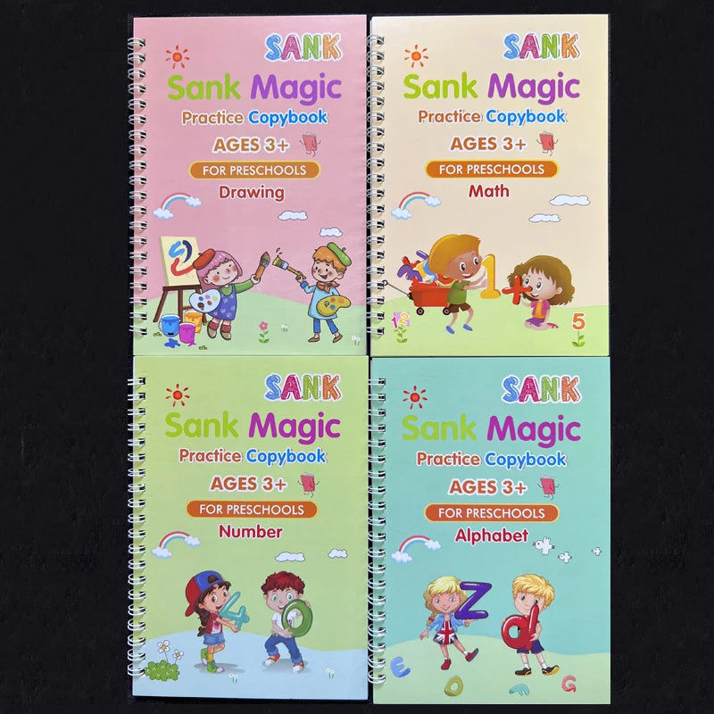 Sank Magic Practice Copybook Pen Preschools Kids Calligraphy (4pcs) beunik