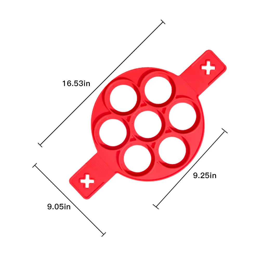  7 Holes Nonstick Baking Mold Silicone Pancake Maker Ring Fried Egg Molds for Cooking beunik