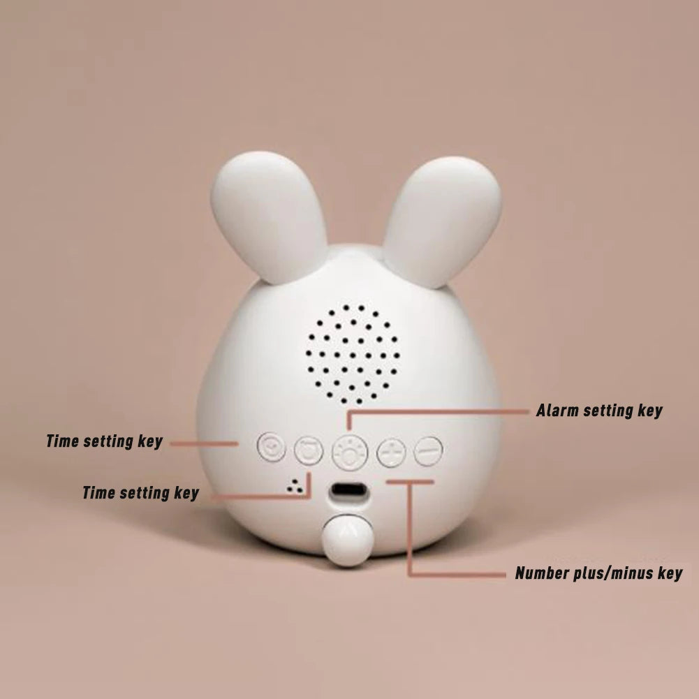 Kids Rabbit Alarm Clock With Night Light Stepless Dimming beunik