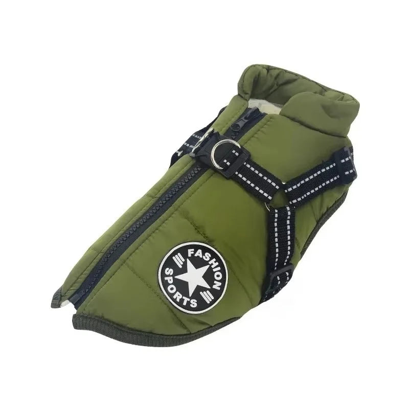 Winter Warm Dog Clothes Dog Jacket With Harness beunik