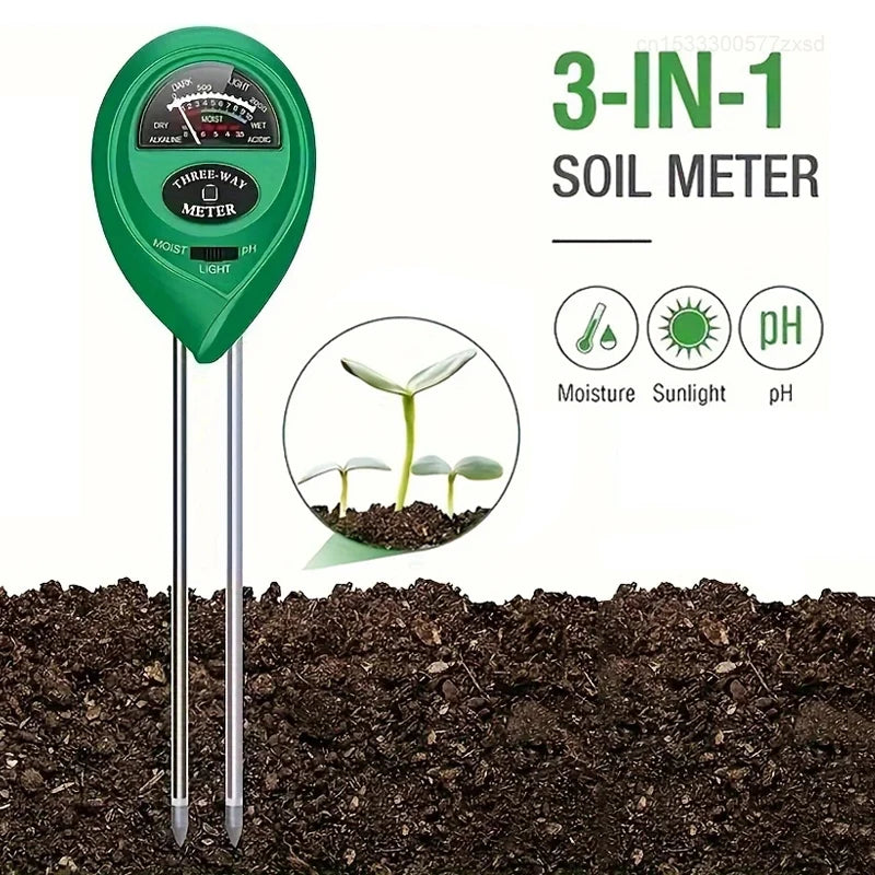 3 in 1 Soil PH Meter Sunlight PH Tester Garden Flowers Soil Moisture Sensor beunik