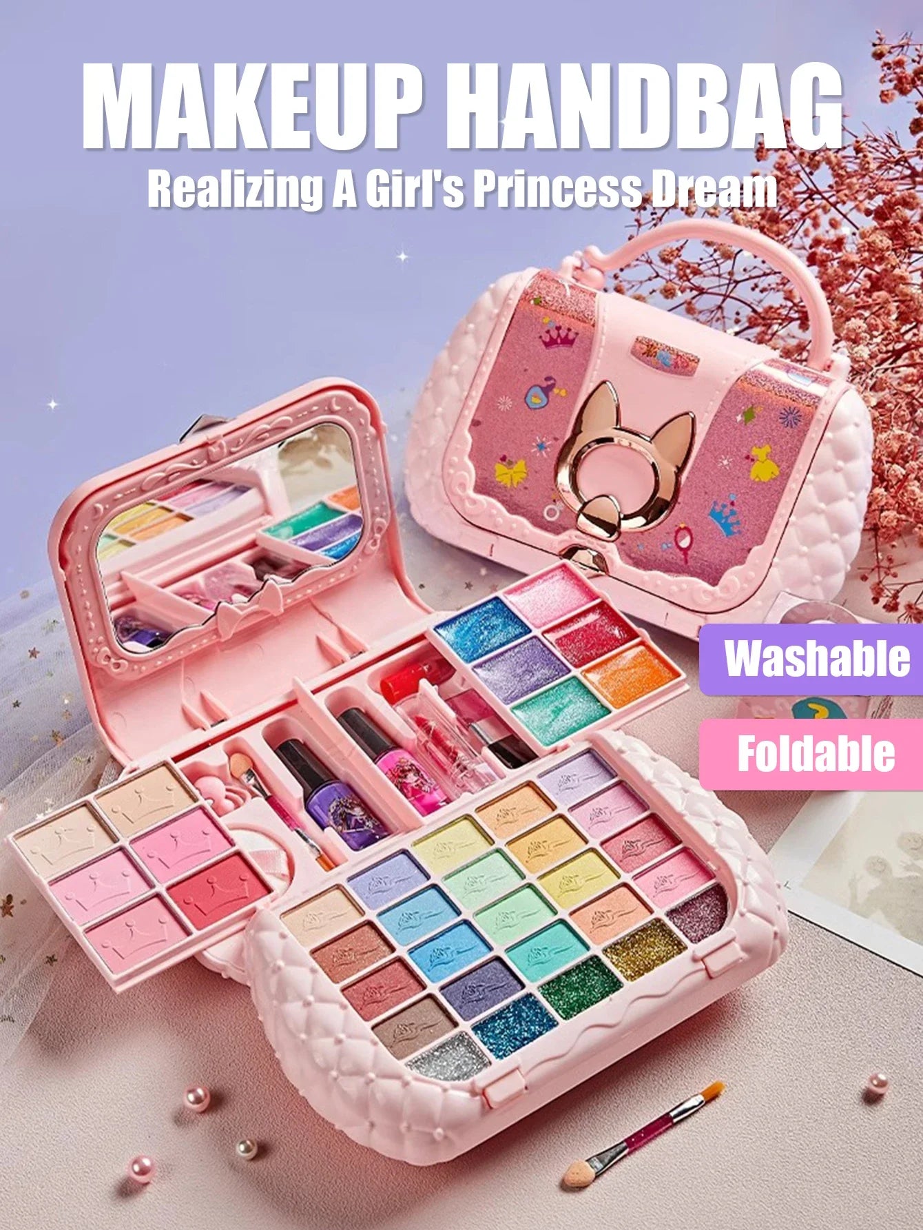 Kids Beauty Toys Makeup Kit Little Bag Washable beunik