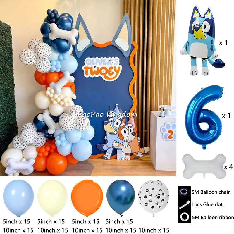 Bluey Bingo Foil Balloons Arch Garland Kit Latex Balloons
