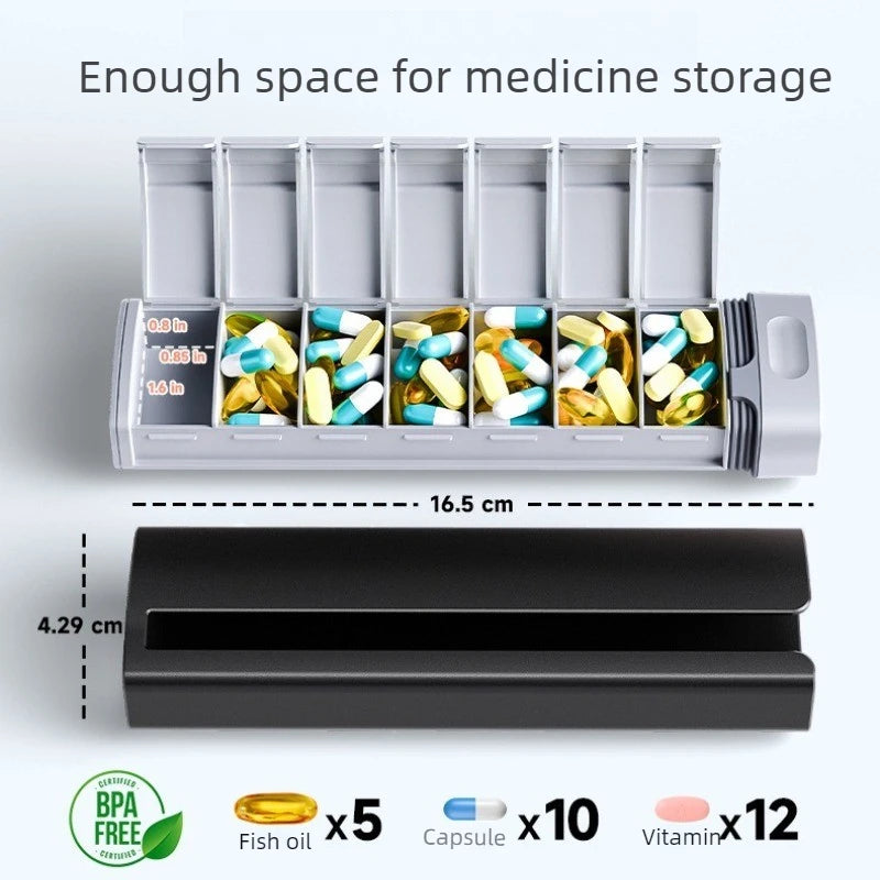Pop-Open Pill Organizer – Aluminium Travel Case