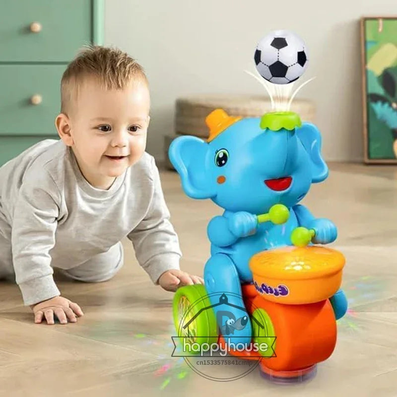 Musical Walking Elephant Drummer Toys for Kids Musical Toy with LED Light Music Sensory Learning Educational Toys beunik