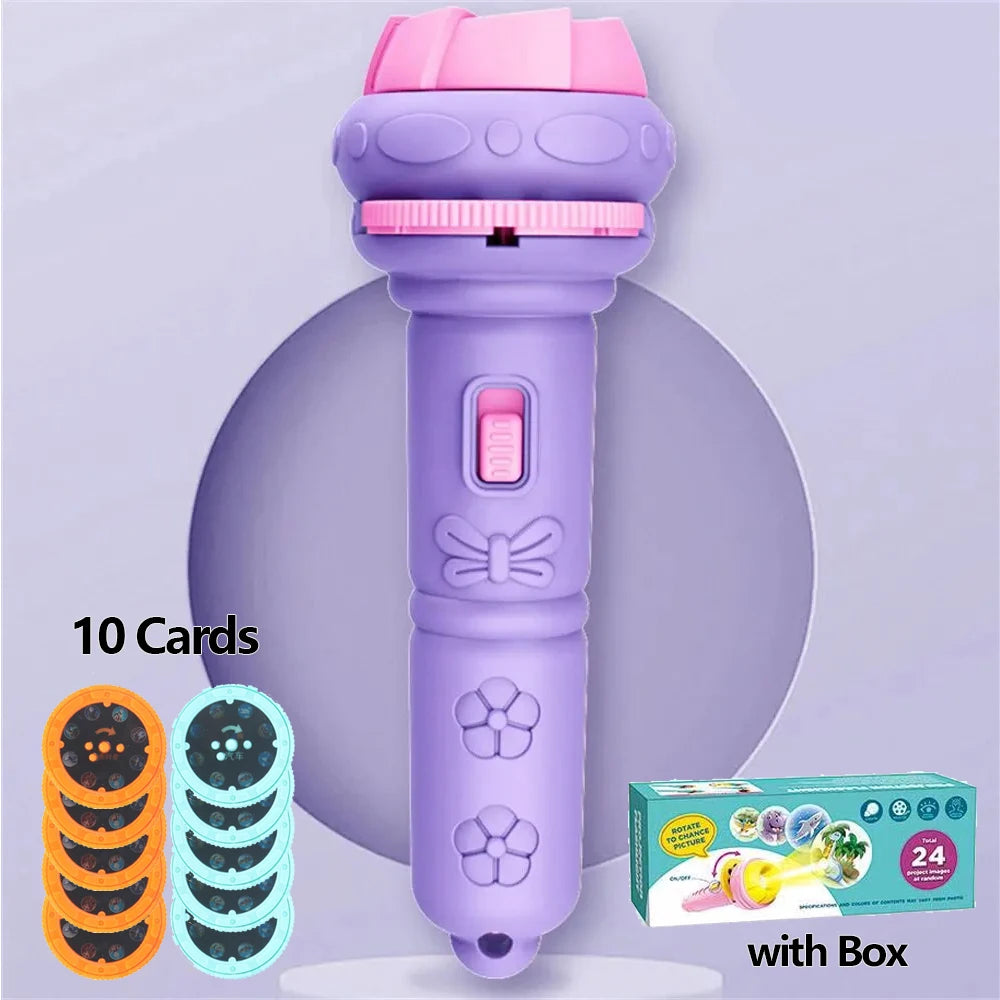 Cartoon Projection Flashlight Creative Children Flashlight Toy Projector (80 Patterns)