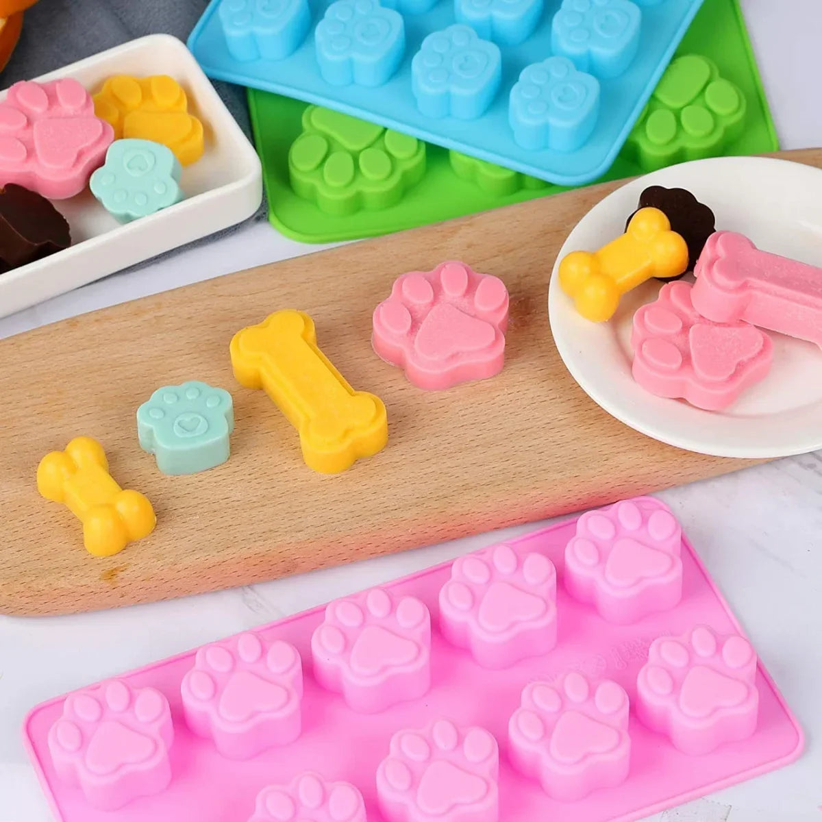 Cat Paw Silicone Mould Dog Food Tray beunik