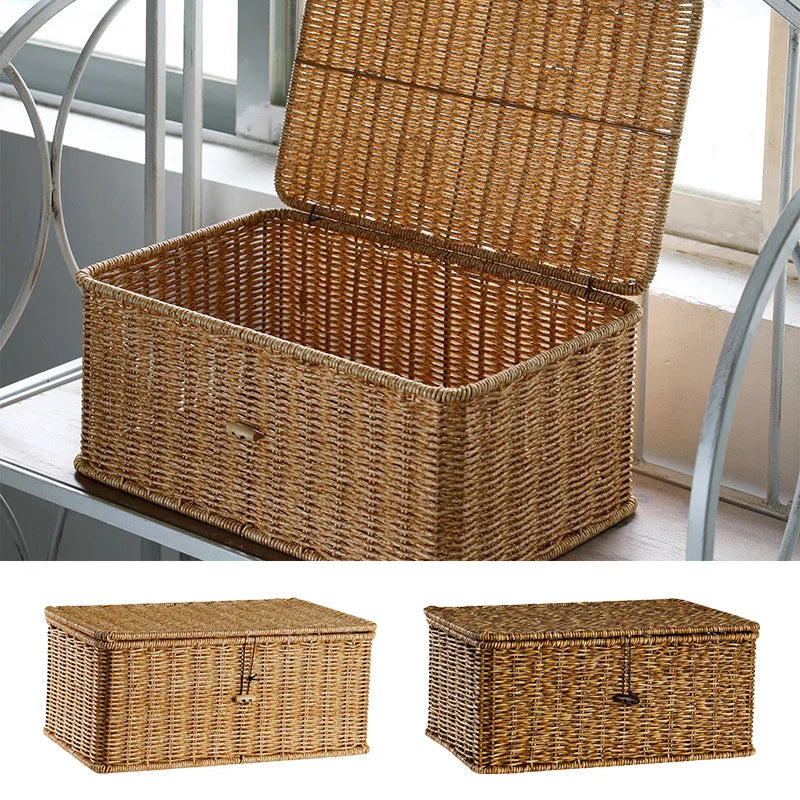 Household Storage Basket Storage Box with Dustproof Lid beunik