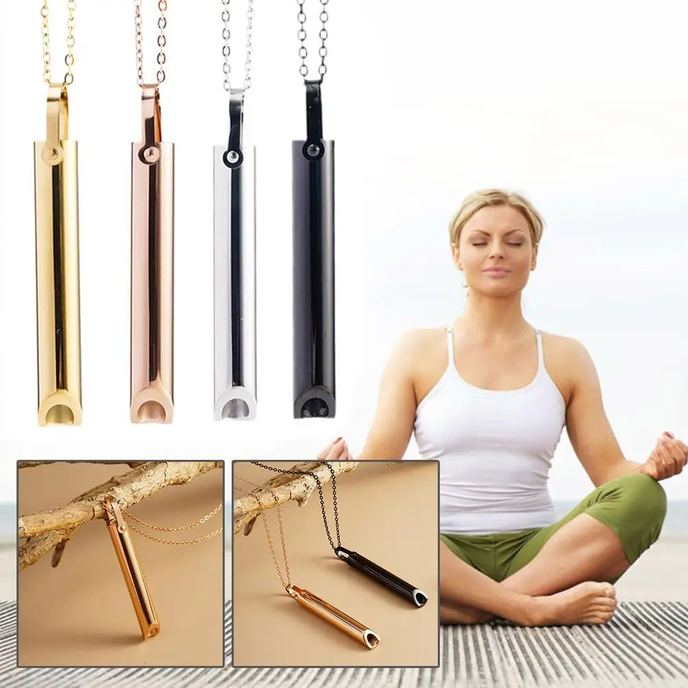 TranquilBreathe Necklace: Stainless Steel Anxiety Relief - Anti Vape beunik