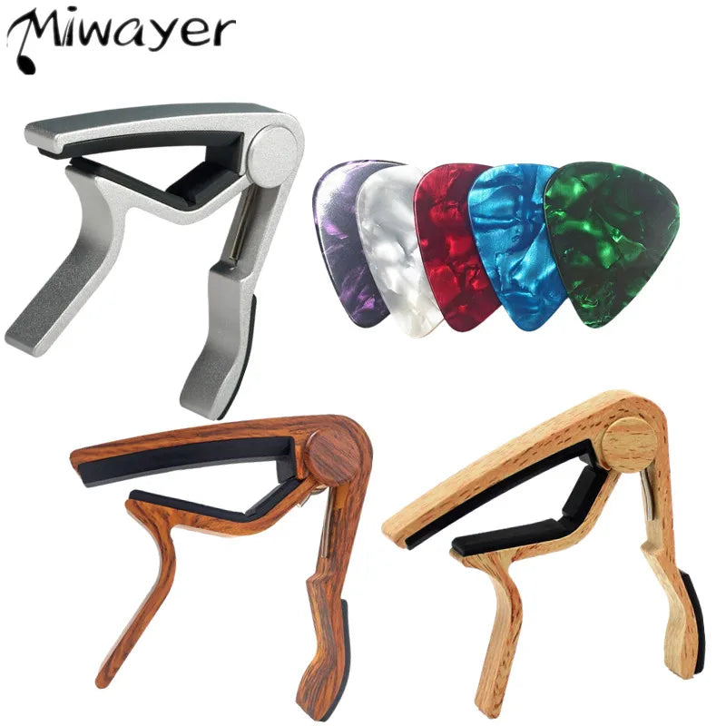 Miwayer Guitar capo for 6 String Steel Acoustic and Electric Guitars with 4 Picks for Free
 beunik