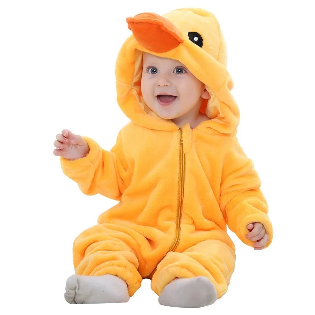Cozy Animal Baby Onesie – Flannel Winter Romper with Hood for Newborns, Infants & Toddlers (Boys & Girls) beunik