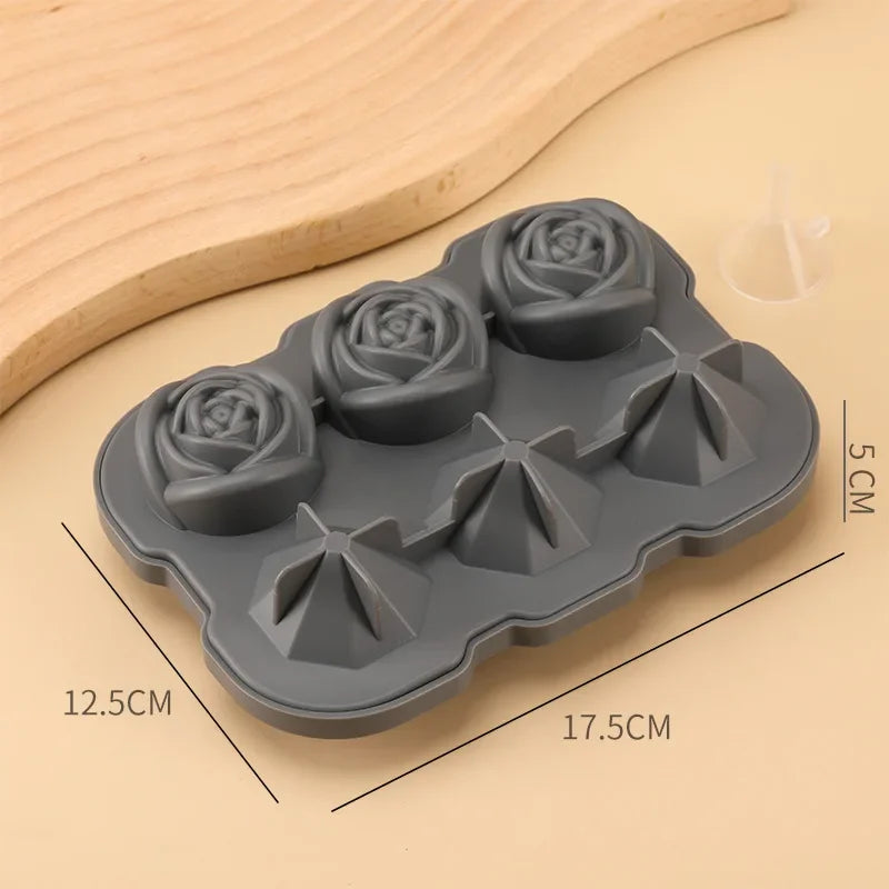 Rose Diamond Shape Ice Cube Mold